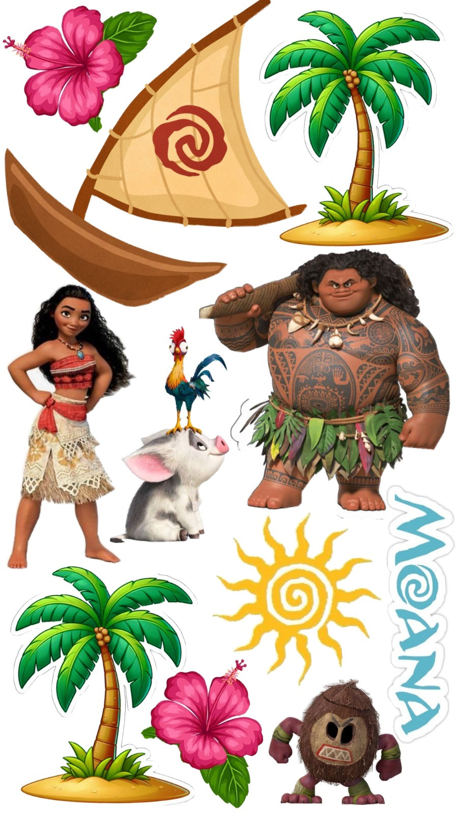 Moana Customized Cartoon Themed   toppers