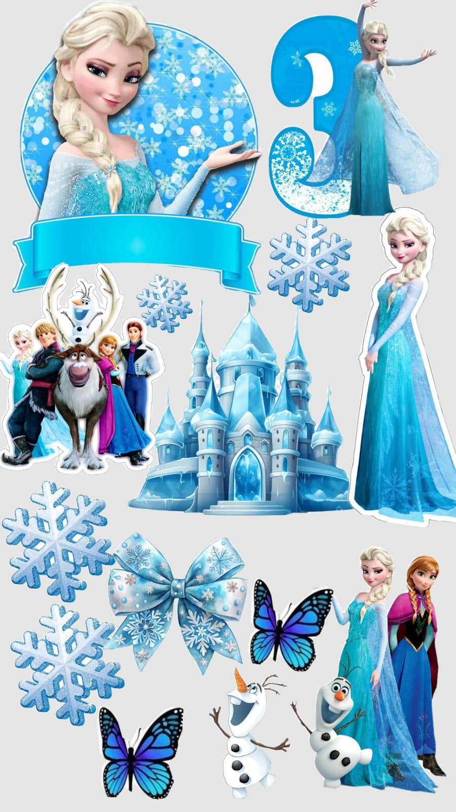 Anna & Elsa  (Frozen)  Customized Cartoon Themed   toppers