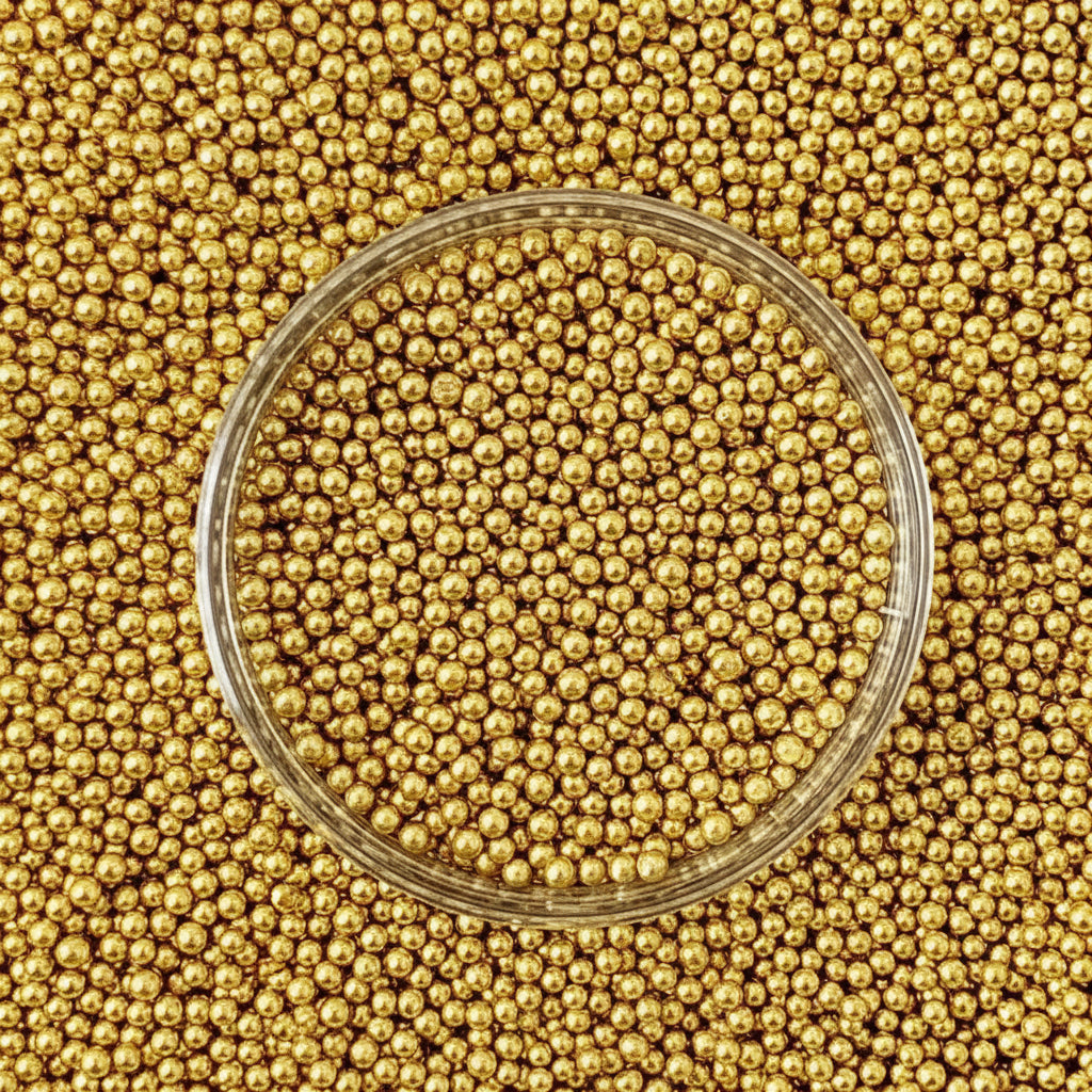 2mm Edible Gold Sugar pearls