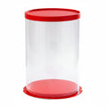 12" Round Pvc  Red Transparent Box