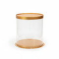 8" Round Pvc Gold Transparent Box