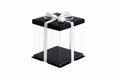 10" Square Pvc Black  Transparent Box