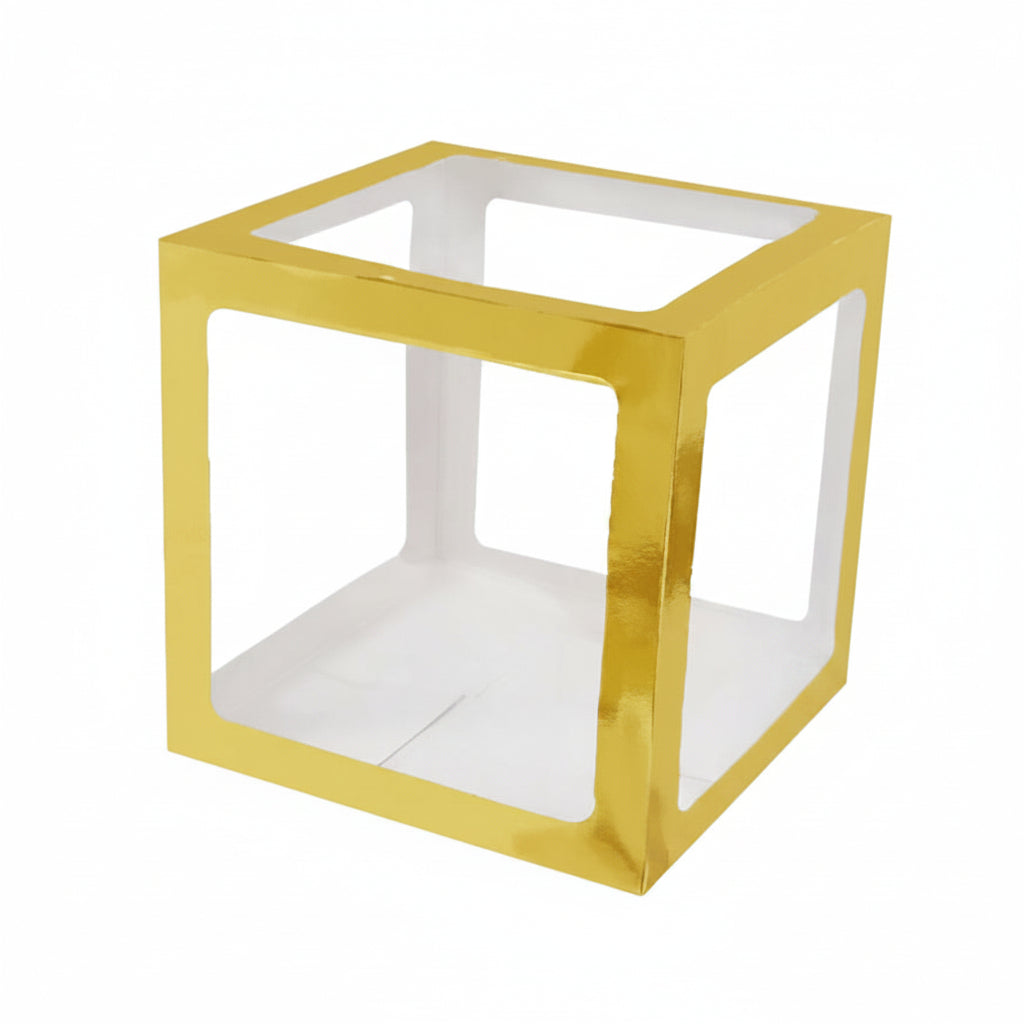 10" by 10" by 12" Shiny Transparent Gold Box