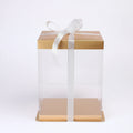 12" Square Pvc Gold Transparent Box