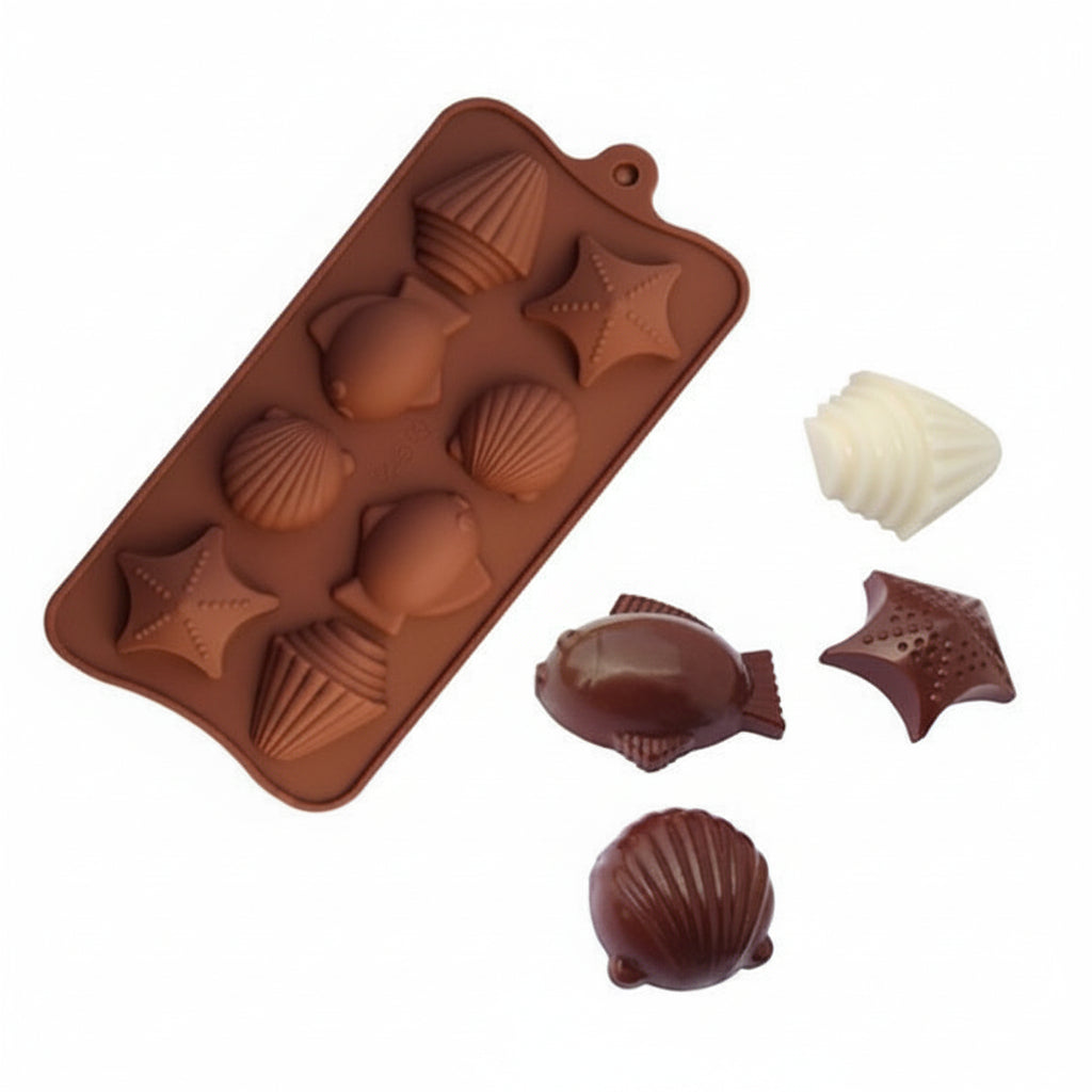 Sea Mold 3D (8-Hole) – Ocean-Inspired Silicone Mold For Cakes & Desserts