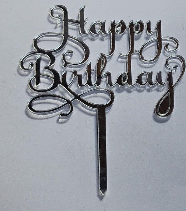 Silver Paper Topper- Happy Birthday