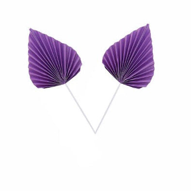 Purple Paper Fan Topper 1Pair