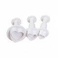 3Pc Heart Plunger Cutter