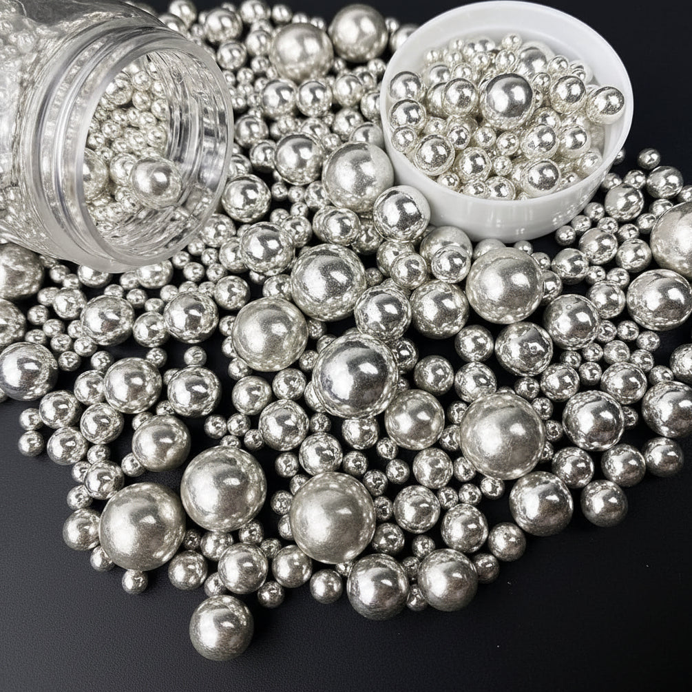 Mixed Size Edible Sugar Pearls – Textured Cake Decorations