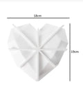 Large Geometric Silicone Heart Mold – Perfect For Breakable Hearts, Cakes & Chocolates