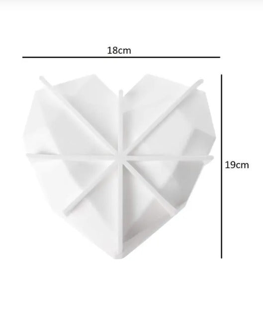 Large Geometric Silicone Heart Mold – Perfect For Breakable Hearts, Cakes & Chocolates
