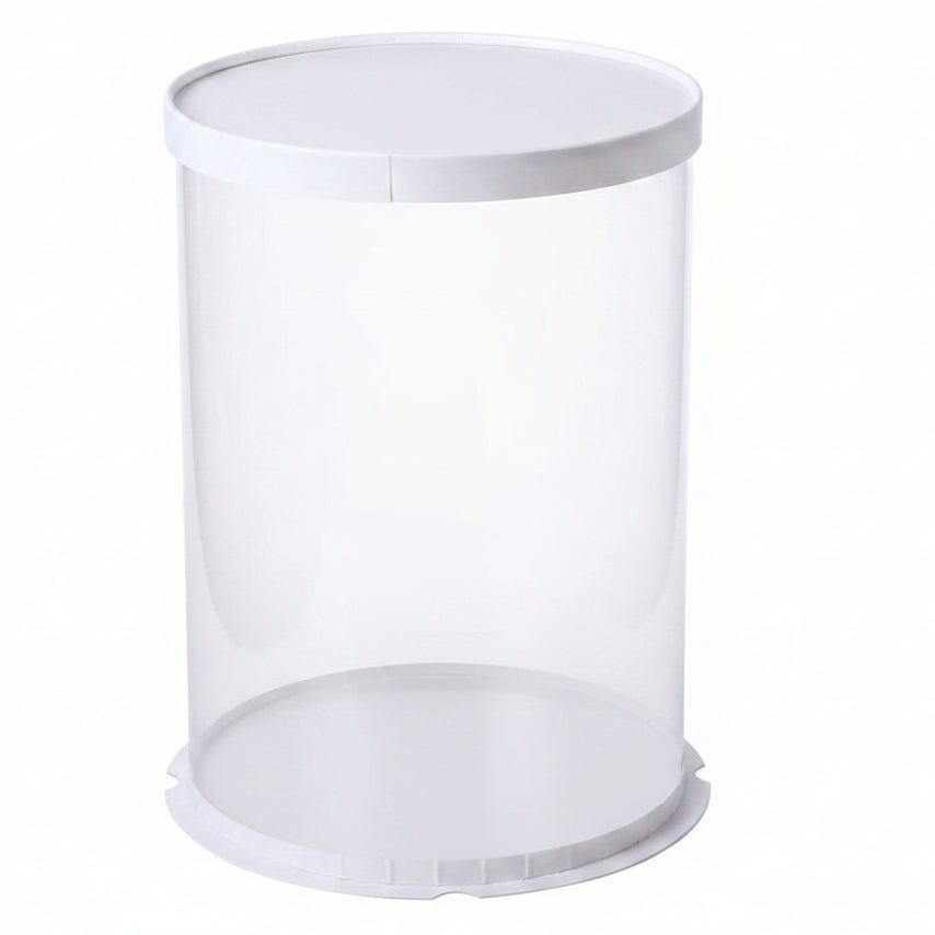 12" Round Pvc  White Transparent Box