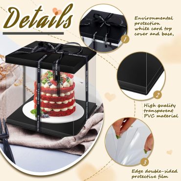 PVC Square Cake Box – Clear Display Packaging for Cakes & Desserts (Multiple Sizes)
