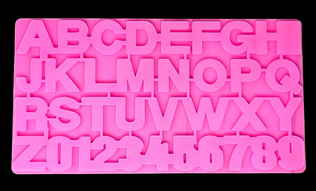 Alphabet & Number Pink Silicone Mold – Flexible Letter & Number Mould for Baking & Crafting