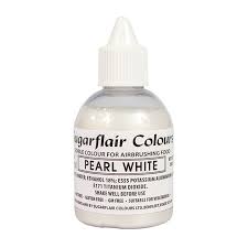 Sugarflair Glitter Pearl White Airbrush Colour – Shimmering Edible Paint for Cakes & Confections