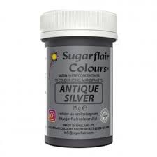 Sugarflair Satin Paste - Antique Silver 25g