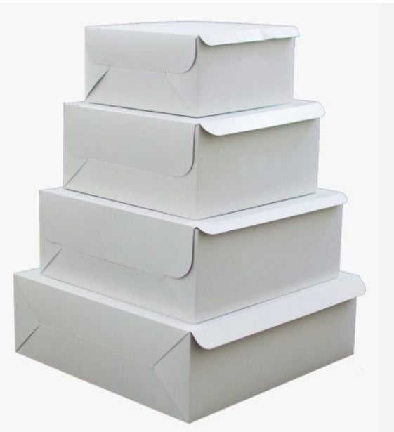 White Standard Cake Boxes | Standard (4") And Deep (5") Heights | (4" - 14")